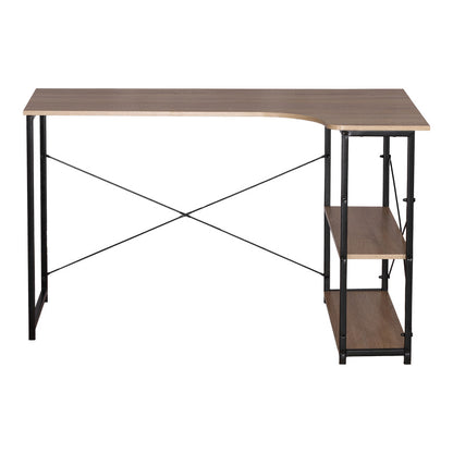 Γωνιακό Γραφείο Merlin Δεξιά Γωνία σε Oak Απόχρωση με Μαύρο Μέταλλο 120x73x75