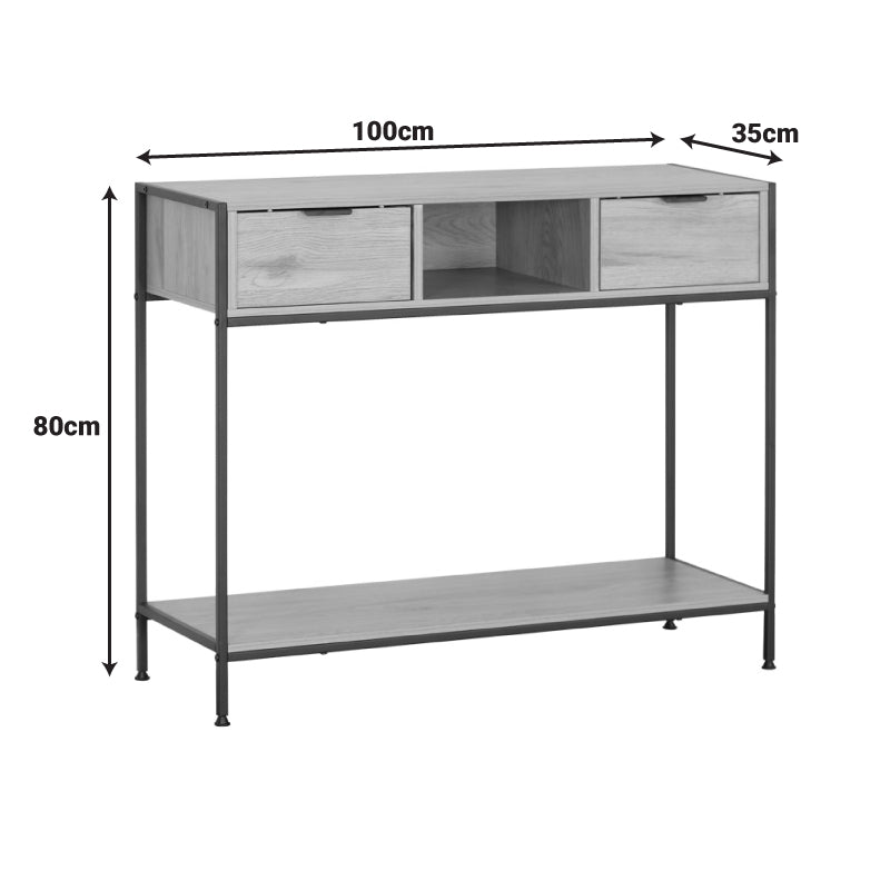 Κονσόλα Regando σε Oak Απόχρωση με Μαύρο Μέταλλο 100x35x80