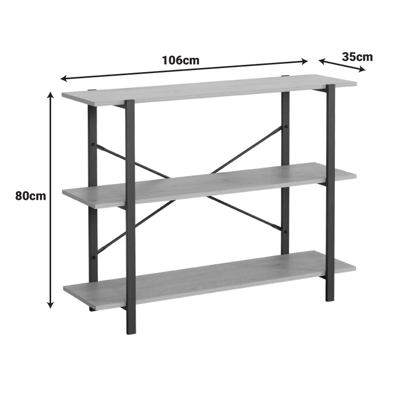 Επιδαπέδια Ραφιέρα Nebranzo σε Oak Απόχρωση με Μαύρο Μέταλλο 106x35x80