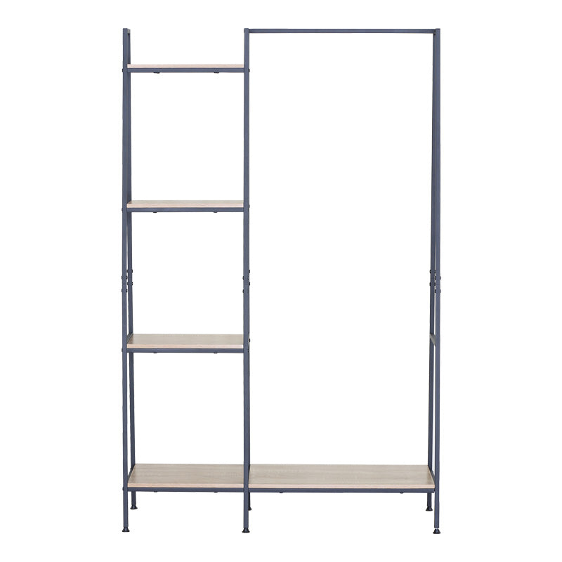 Έπιπλο Εισόδου-Ραφιέρα Herevy σε Oak Απόχρωση με Μαύρο Μέταλλο 101x35x160