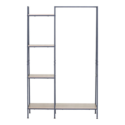 Έπιπλο Εισόδου-Ραφιέρα Herevy σε Oak Απόχρωση με Μαύρο Μέταλλο 101x35x160