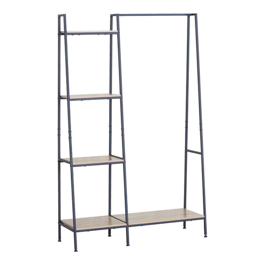 Έπιπλο Εισόδου-Ραφιέρα Herevy σε Oak Απόχρωση με Μαύρο Μέταλλο 101x35x160