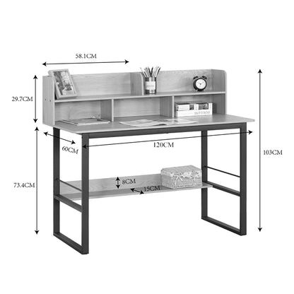 Γραφείο Εργασίας Biuro Oak-Μαύρο Μέταλλο 120x60x103