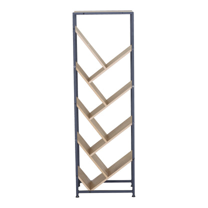 Βιβλιοθήκη Orunta Oak-Μαύρο Μέταλλο 40x26.5x125