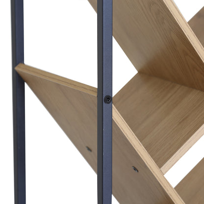 Βιβλιοθήκη Orunta Oak-Μαύρο Μέταλλο 40x26.5x125