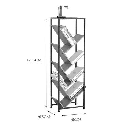 Βιβλιοθήκη Orunta Oak-Μαύρο Μέταλλο 40x26.5x125