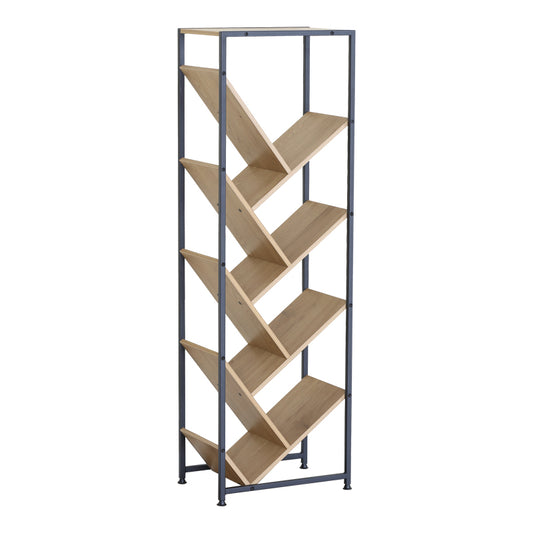 Βιβλιοθήκη Orunta Oak-Μαύρο Μέταλλο 40x26.5x125