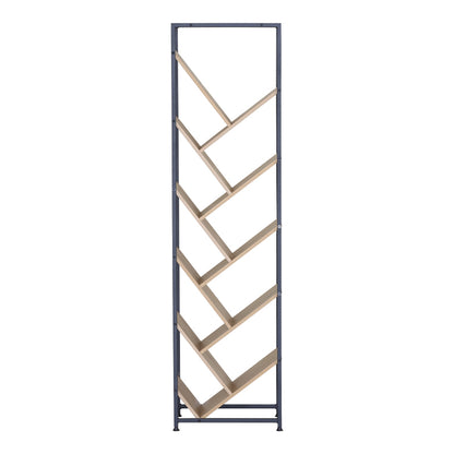 Βιβλιοθήκη Orunta Oak-Μαύρο Μέταλλο 40x26.5x150