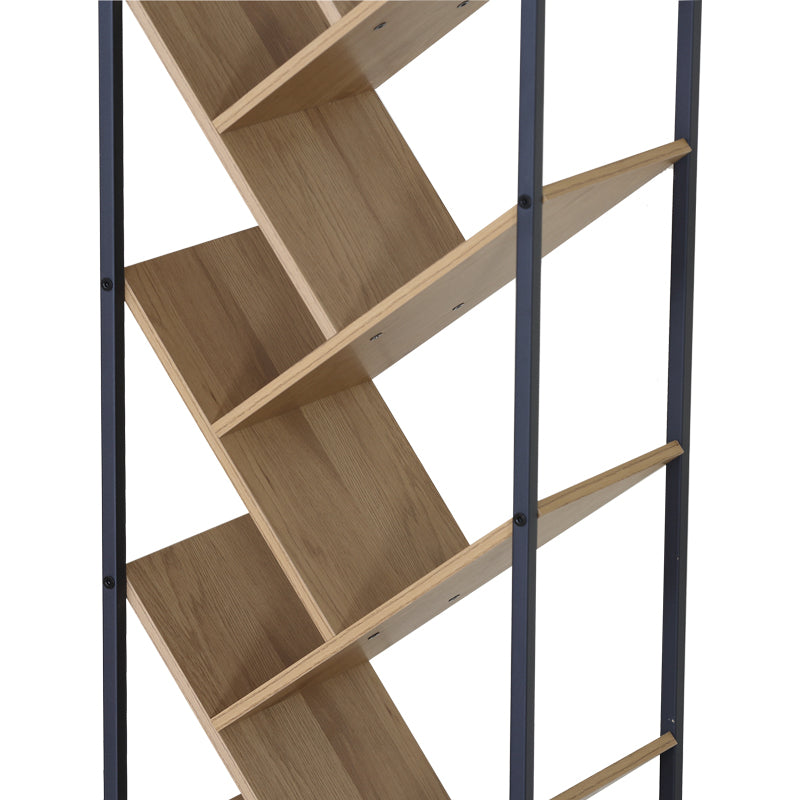 Βιβλιοθήκη Orunta Oak-Μαύρο Μέταλλο 40x26.5x150
