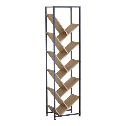 Βιβλιοθήκη Orunta Oak-Μαύρο Μέταλλο 40x26.5x150
