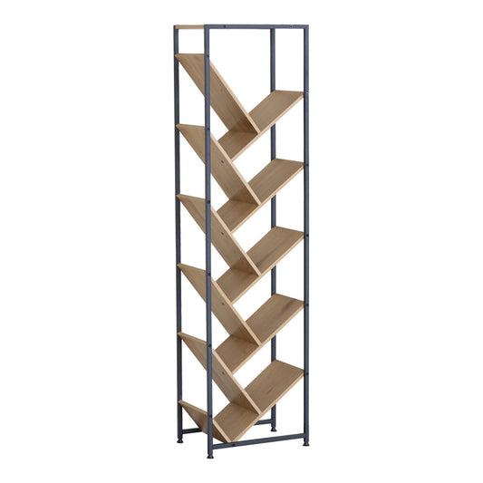 Βιβλιοθήκη Orunta Oak-Μαύρο Μέταλλο 40x26.5x150