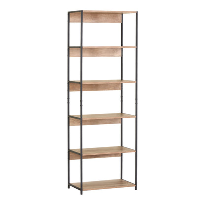Βιβλιοθήκη Kaliano Oak-Μαύρο Μέταλλο 59.5x35x176.5