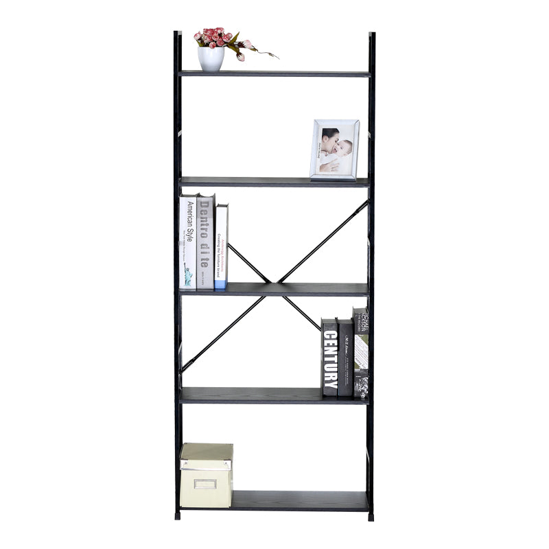 Βιβλιοθήκη Manlo Μαύρο Μέταλλο 58.6x23.5x144
