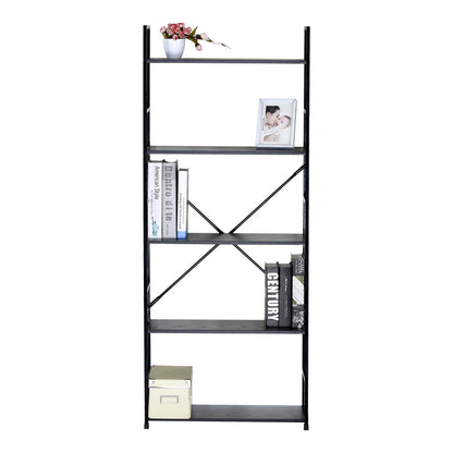 Βιβλιοθήκη Manlo Μαύρο Μέταλλο 58.6x23.5x144