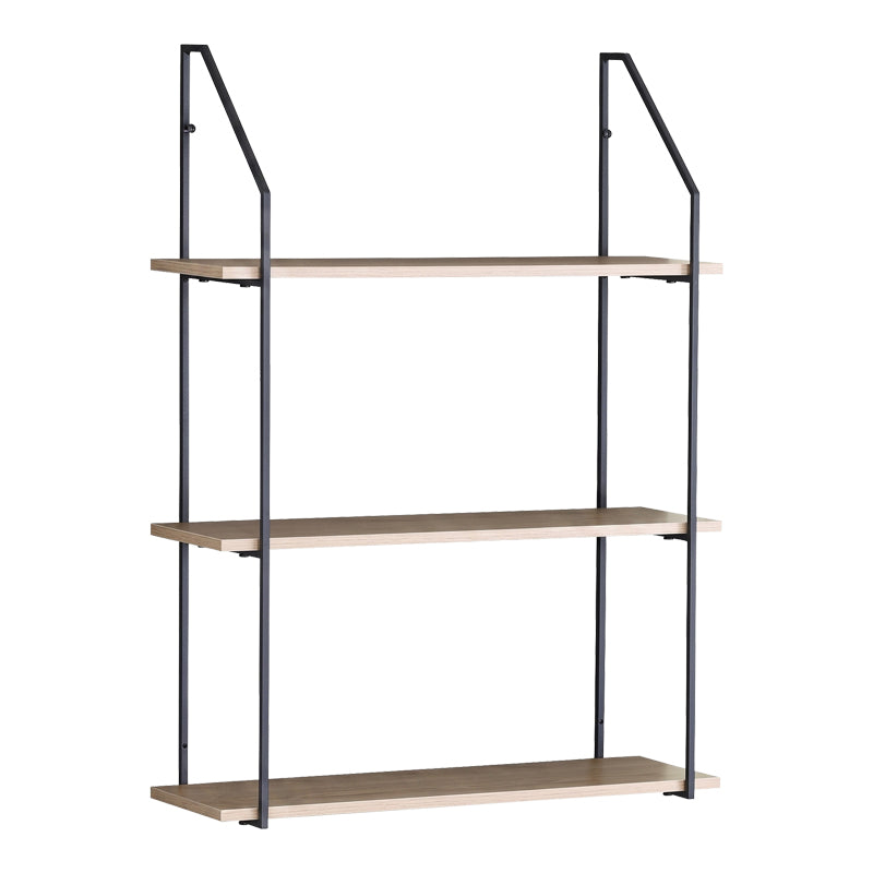 Ραφιέρα Τοίχου Fema Oak με Μαύρο Μέταλλο 60x20x80
