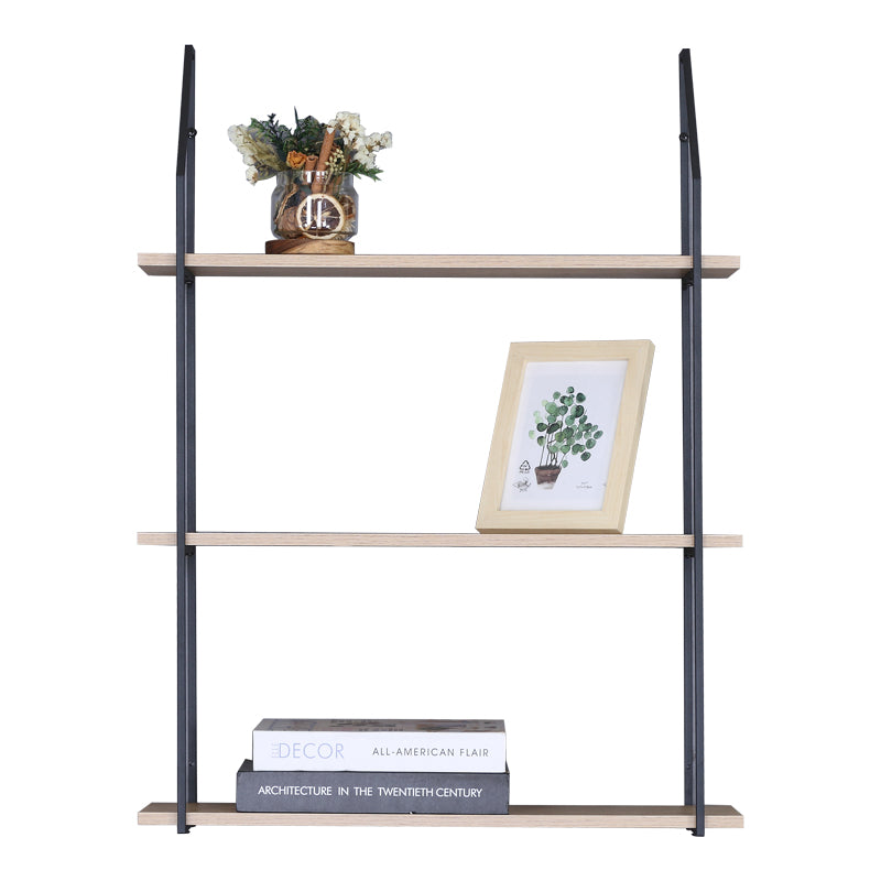 Ραφιέρα Τοίχου Fema Oak με Μαύρο Μέταλλο 60x20x80