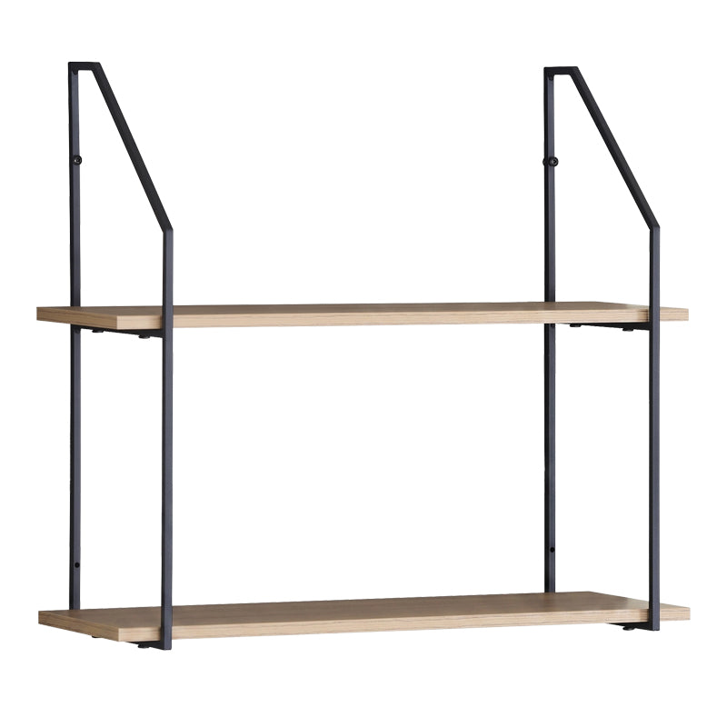 Ραφιέρα Τοίχου Fema Oak με Μαύρο Μέταλλο 60x20x52