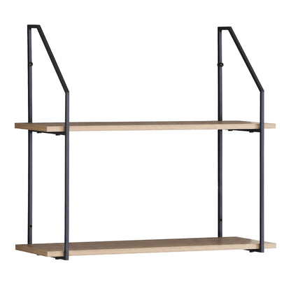 Ραφιέρα Τοίχου Fema Oak με Μαύρο Μέταλλο 60x20x52