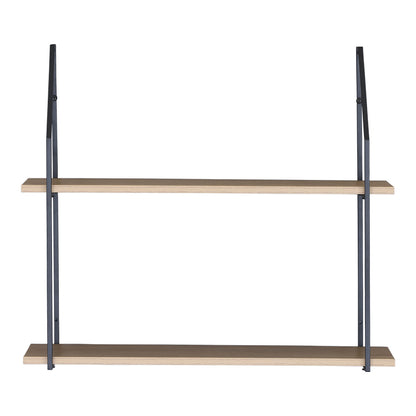 Ραφιέρα Τοίχου Fema Oak με Μαύρο Μέταλλο 60x20x52