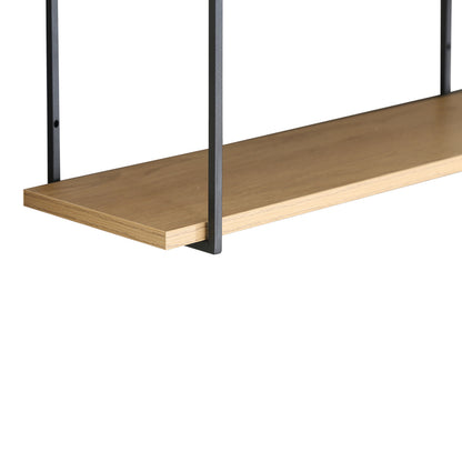 Ραφιέρα Τοίχου Fema Oak με Μαύρο Μέταλλο 60x20x52