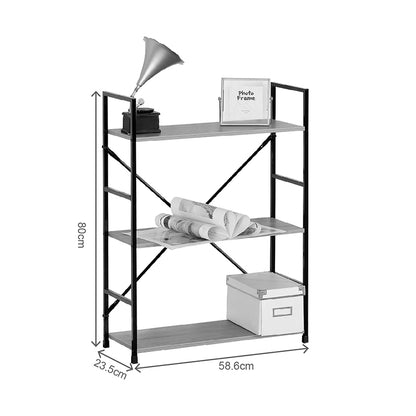 Βιβλιοθήκη-Ραφιέρα Manlo Μαύρο Μέταλλο 58.6x23.5x80