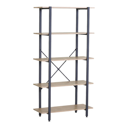 Βιβλιοθήκη Nebranzo Oak με Μαύρο Μέταλλο 80x34x155.3