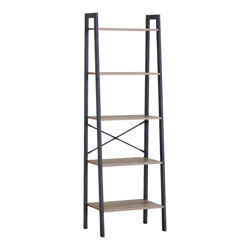 Βιβλιοθήκη Jebia Oak με Μαύρο Μέταλλο 56x37x172.2