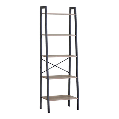 Βιβλιοθήκη Jebia Oak με Μαύρο Μέταλλο 56x37x172.2