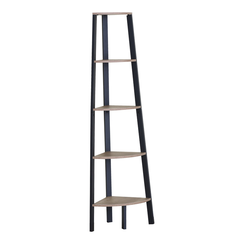 Γωνιακή Βιβλιοθήκη Arvia Oak με Μαύρο Μέταλλο 53.4x37.8x160.3