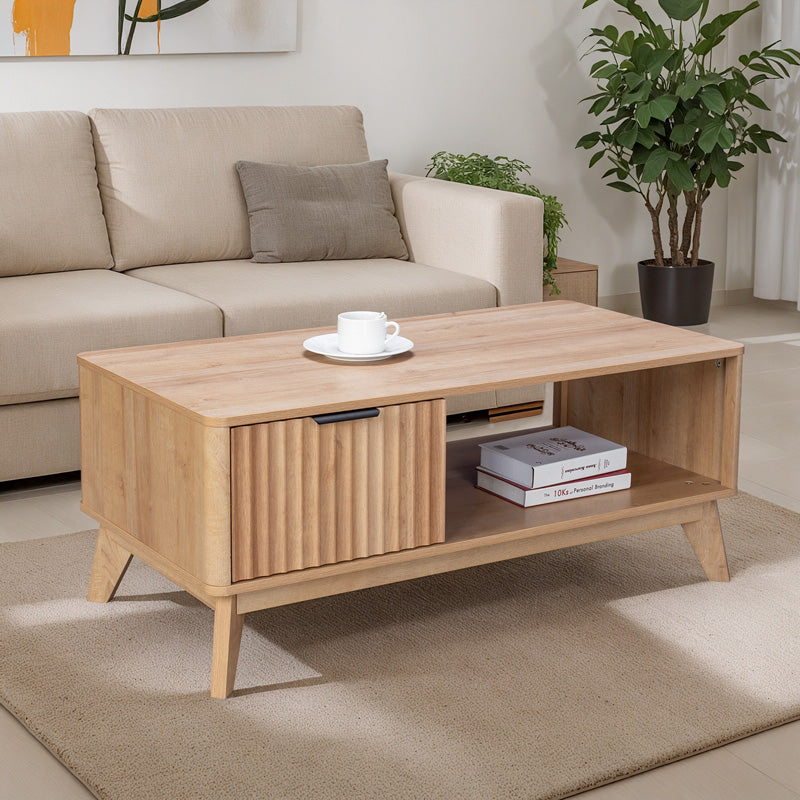 Τραπέζι Σαλονιού Hamea MDF σε Φυσική Απόχρωση 110x55,2x45