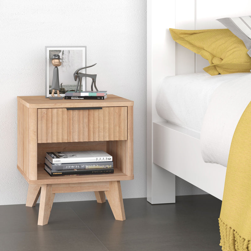 Κομοδίνο Hamea MDF σε Φυσική Απόχρωση 45x39.5x50.2