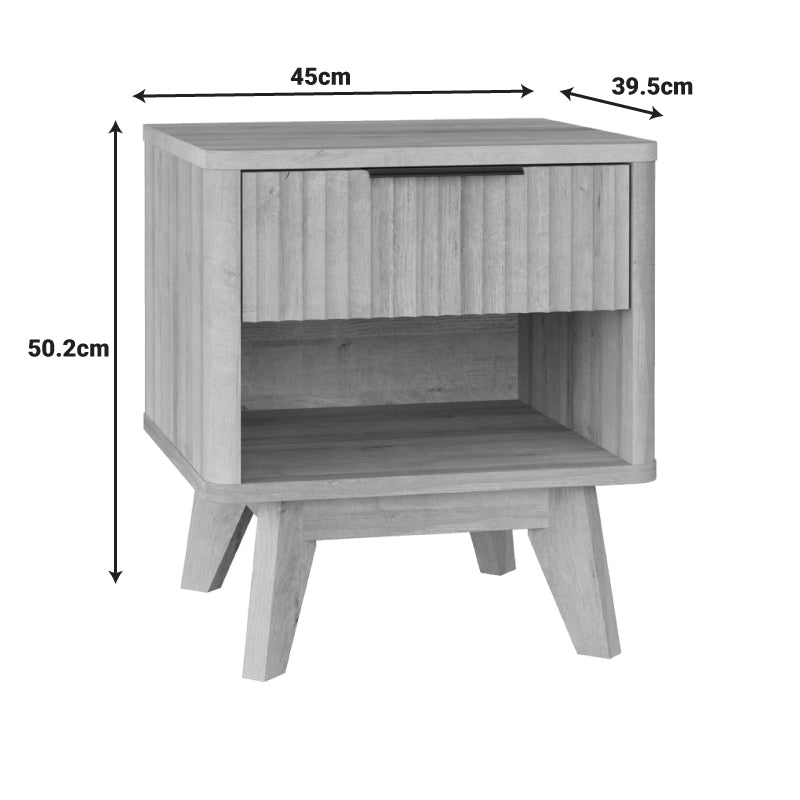 Κομοδίνο Hamea MDF σε Φυσική Απόχρωση 45x39.5x50.2