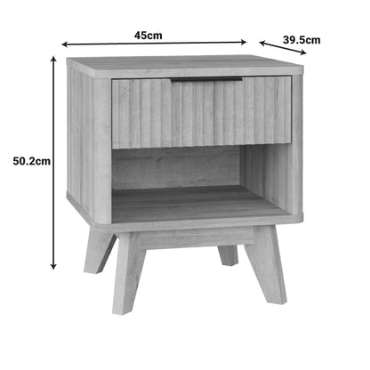 Κομοδίνο Hamea MDF σε Φυσική Απόχρωση 45x39.5x50.2