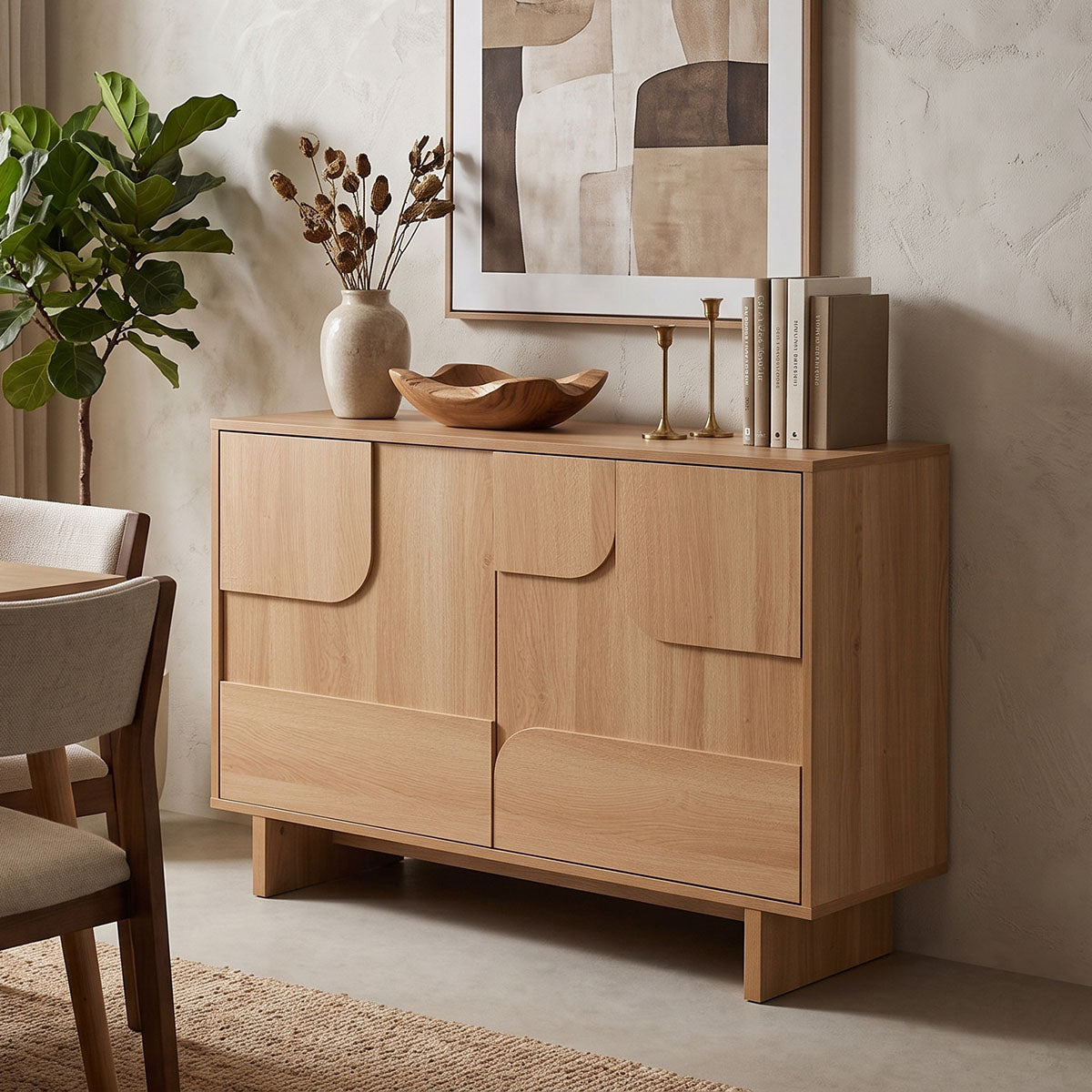 Μπουφές Jenfia MDF σε Φυσική Απόχρωση 101,2x39x75,5