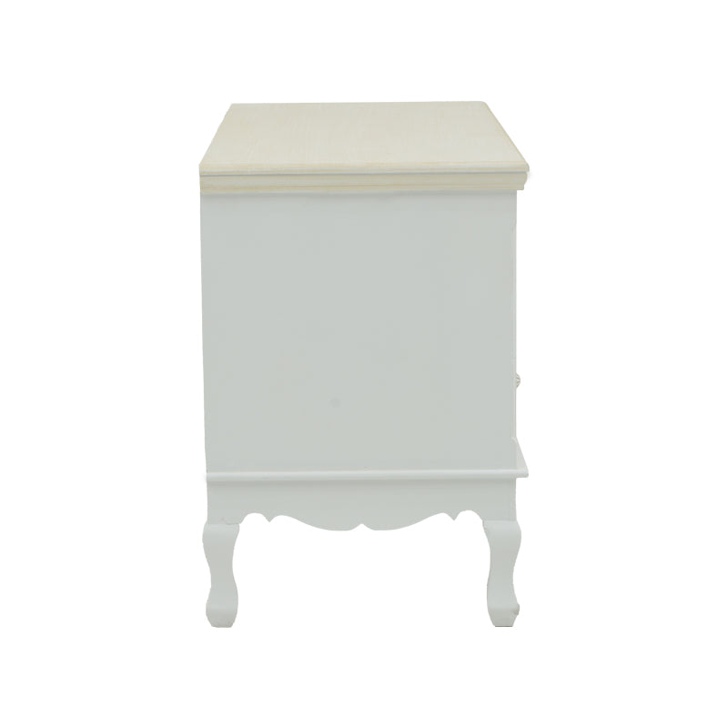 Έπιπλο Τηλεόρασης Joliene MDF σε Λευκή Αντικέ-Φυσική Απόχρωση 100x42x61