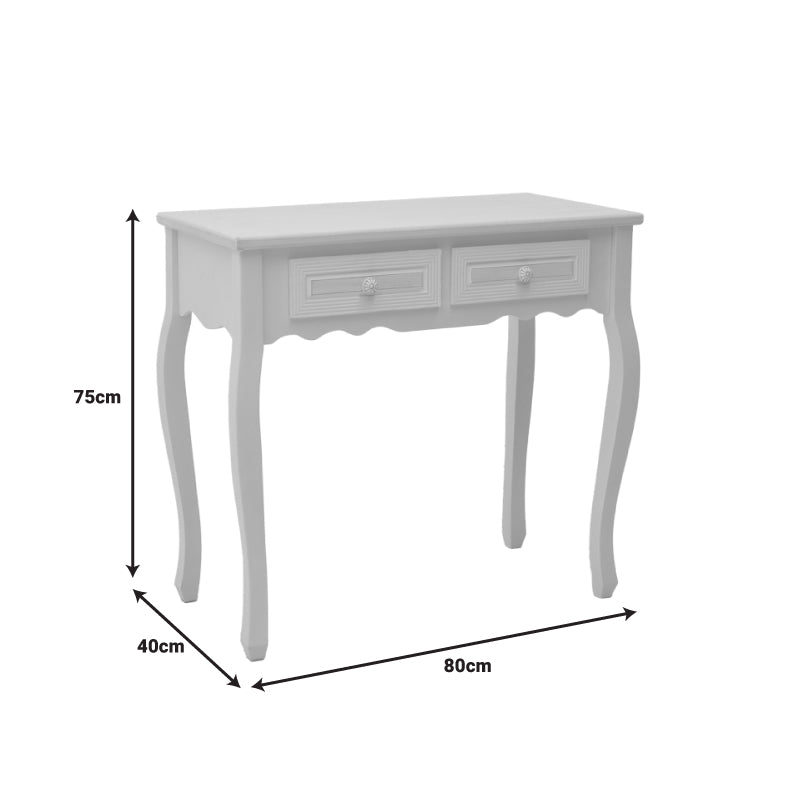 Κονσόλα Joliene MDF σε Λευκή Αντικέ-Φυσική Απόχρωση 80x40x75