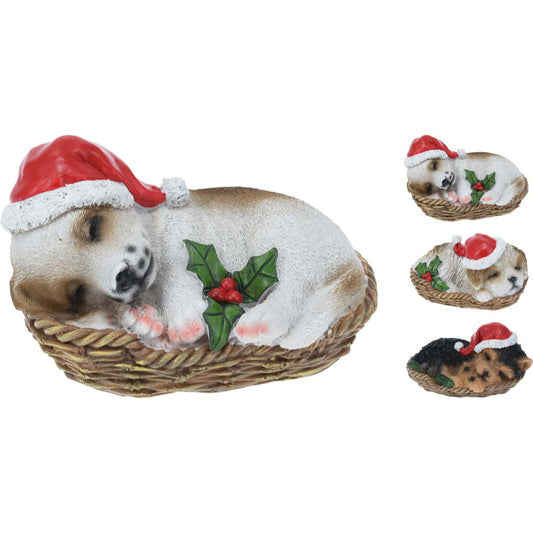 Σκύλος με Καπέλο Χριστουγέννων 16x9εκ 3 Σχδ