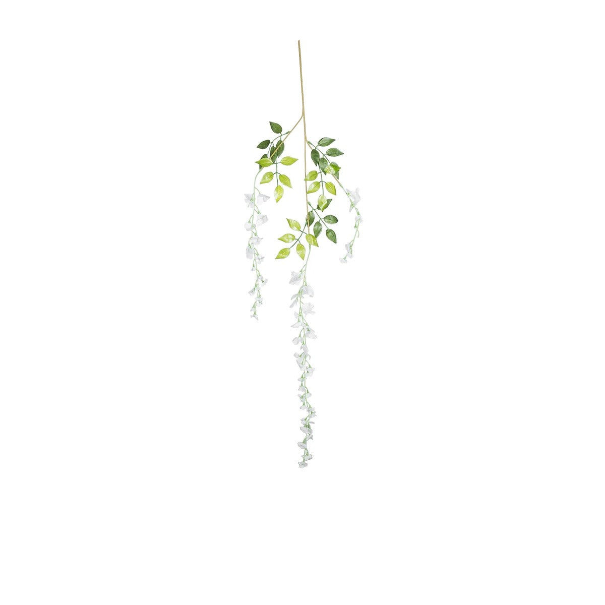 78006 Artificial Hanging Decorative Plant with 3 x White Wisteria Branches - L10 x W10 x H110