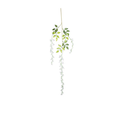 78006 Artificial Hanging Decorative Plant with 3 x White Wisteria Branches - L10 x W10 x H110
