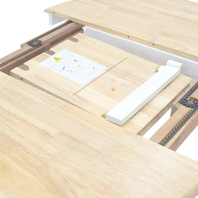 Τραπέζι Lars Επεκτεινόμενο Ξύλο-MDF Λευκό-Φυσικό Φ100(+38)x100x75