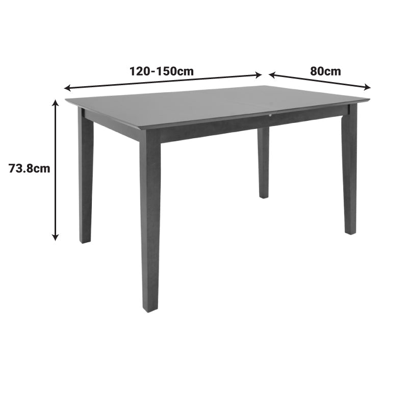 Τραπέζι Επεκτεινόμενο Mabor Ξύλο σε Καρυδί Απόχρωση 120-150x80x73,8