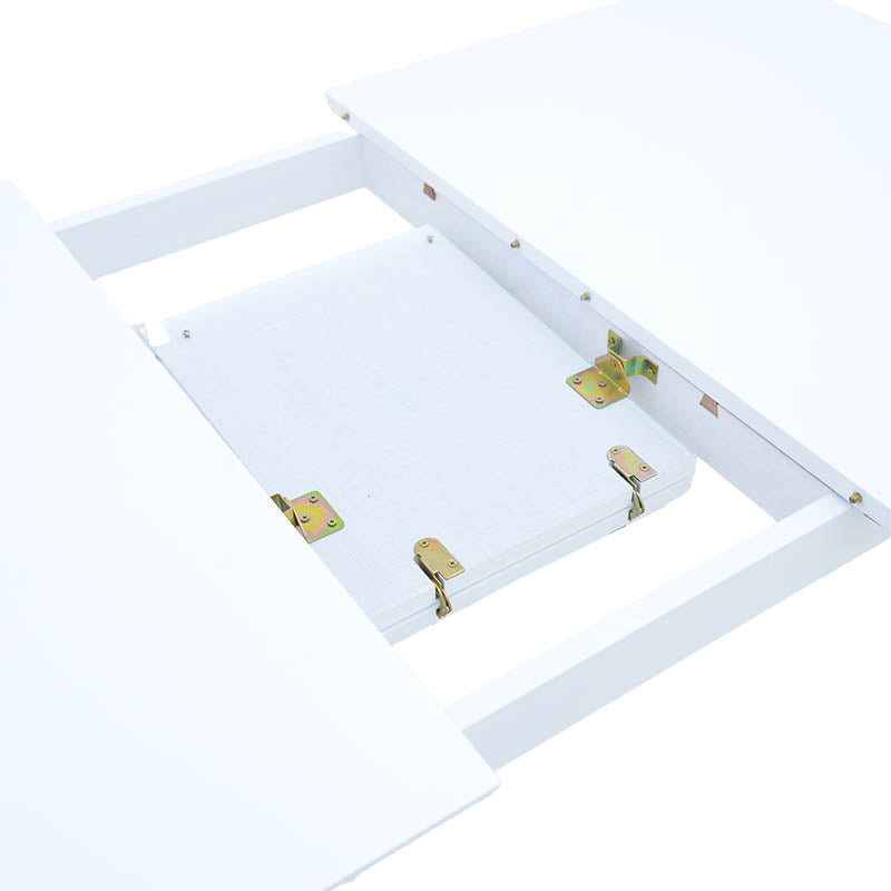 Τραπεζαρία Επεκτεινόμενη Mabor-York Σετ 5 Τεμ Ξύλο σε Λευκή Απόχρωση 120-150x80x73,8