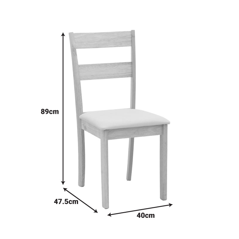 Καρέκλα Dallan Rubberwood Λευκό 40x47.5x89
