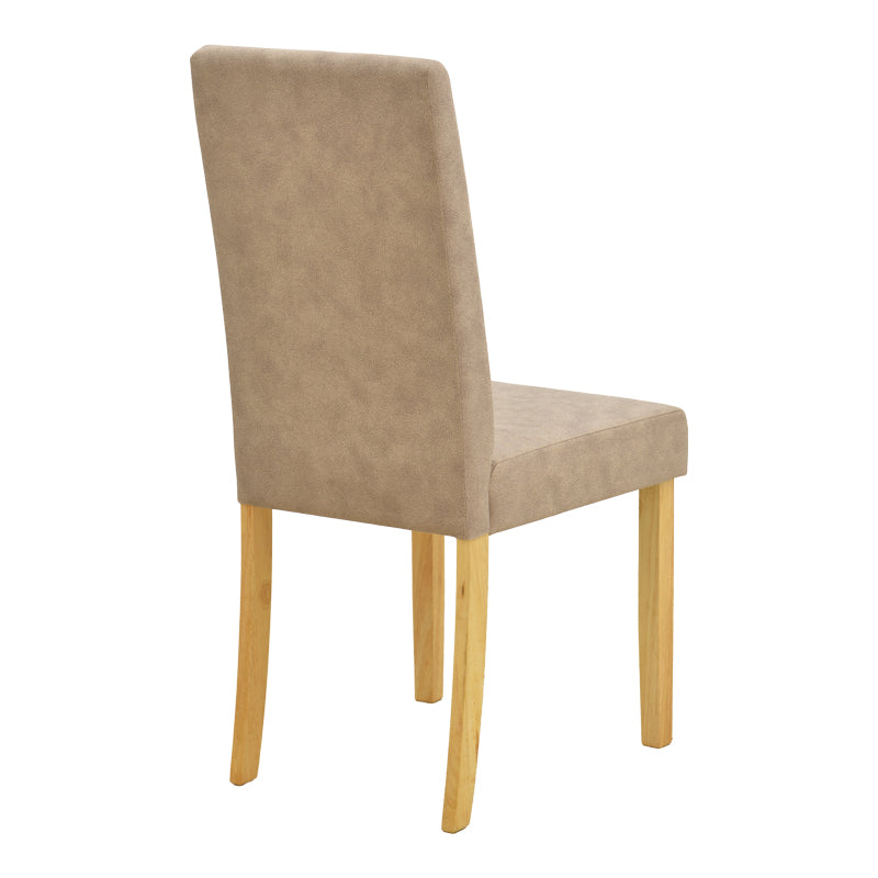 Chair Zeben Antique Beige Fabric with Rubberwood Legs in Natural Shade 43.5x55.5x93.5