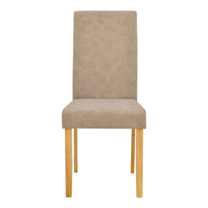 Chair Zeben Antique Beige Fabric with Rubberwood Legs in Natural Shade 43.5x55.5x93.5