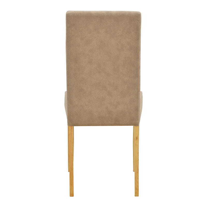 Chair Zeben Antique Beige Fabric with Rubberwood Legs in Natural Shade 43.5x55.5x93.5