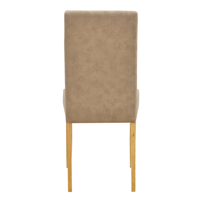 Chair Zeben Antique Beige Fabric with Rubberwood Legs in Natural Shade 43.5x55.5x93.5