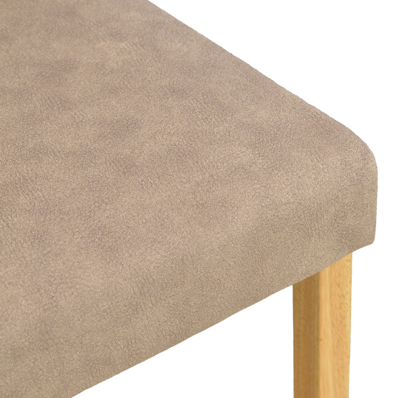 Chair Zeben Antique Beige Fabric with Rubberwood Legs in Natural Shade 43.5x55.5x93.5
