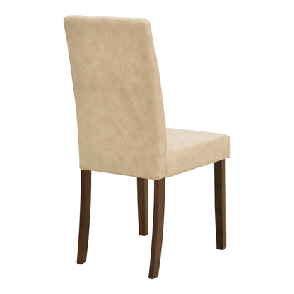 Zeben Antique Ecru Fabric Chair with Walnut Rubberwood 43.5x55.5x93.5
