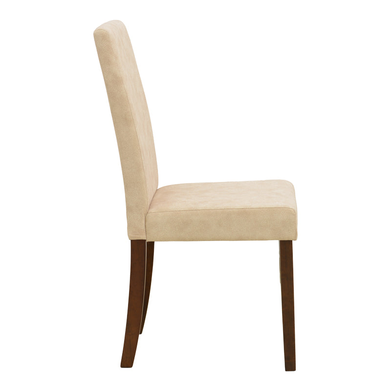 Zeben Antique Ecru Fabric Chair with Walnut Rubberwood 43.5x55.5x93.5